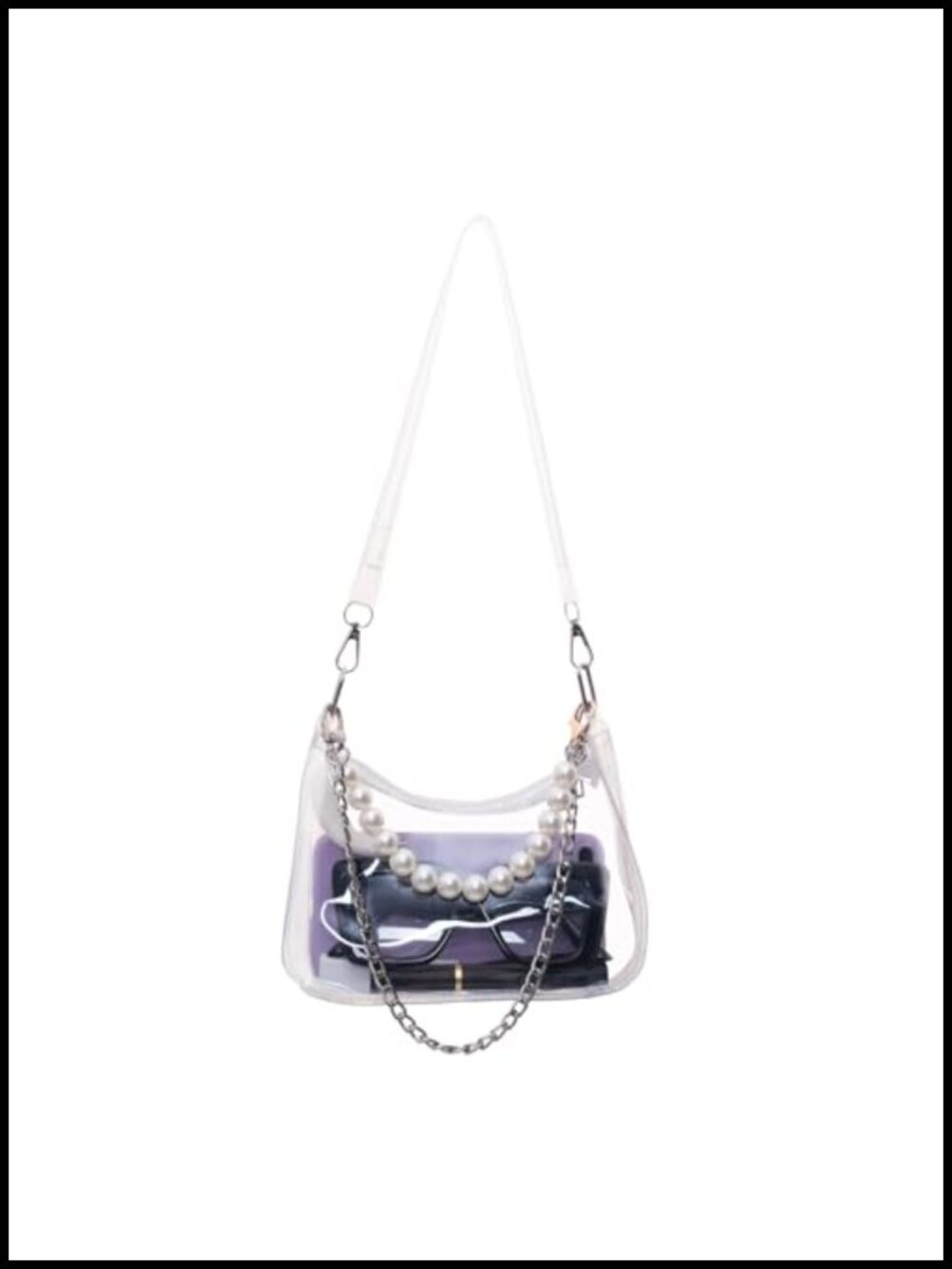 Clear Stadium Purse PVC Transparent Shoulder Bag with 3 Straps Concert Approved